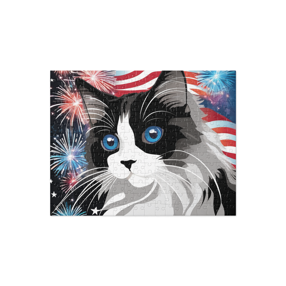 PugMug Custom Black Ragdoll Cat Jigsaw Puzzle