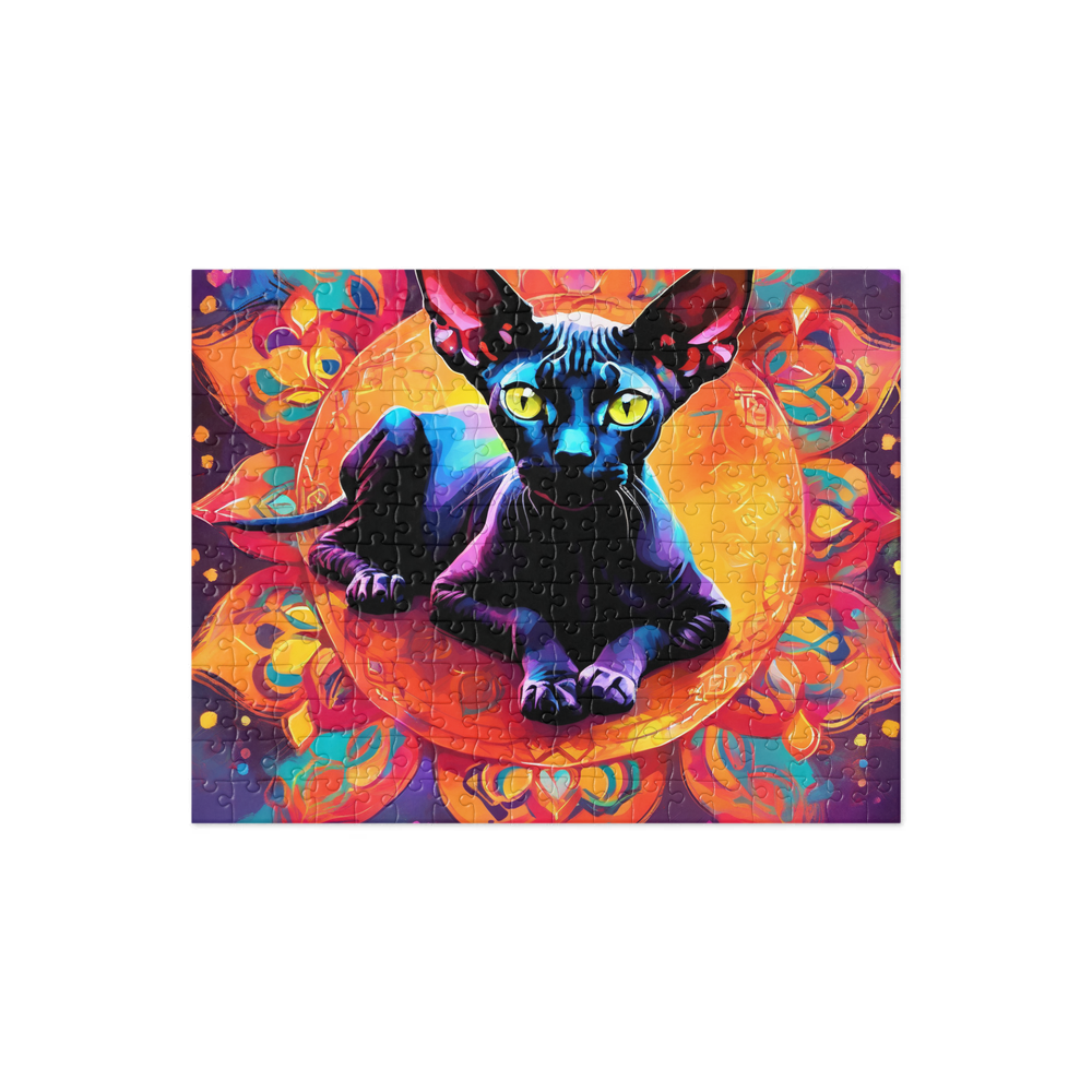 PugMug Custom Black Sphynx Cat Jigsaw Puzzle