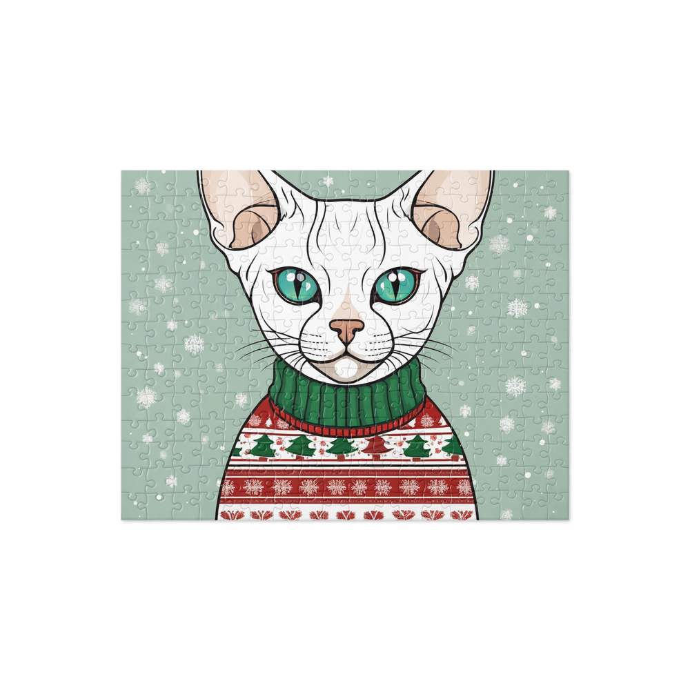 PugMug Custom White Devon Rex Cat Jigsaw Puzzle