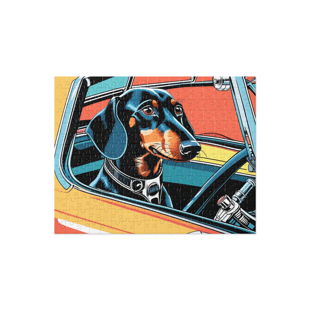 PugMug Custom Black Dachshund Jigsaw Puzzle