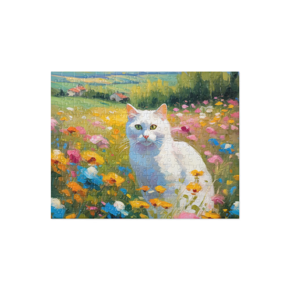 PugMug Custom White Companion Cat Jigsaw Puzzle