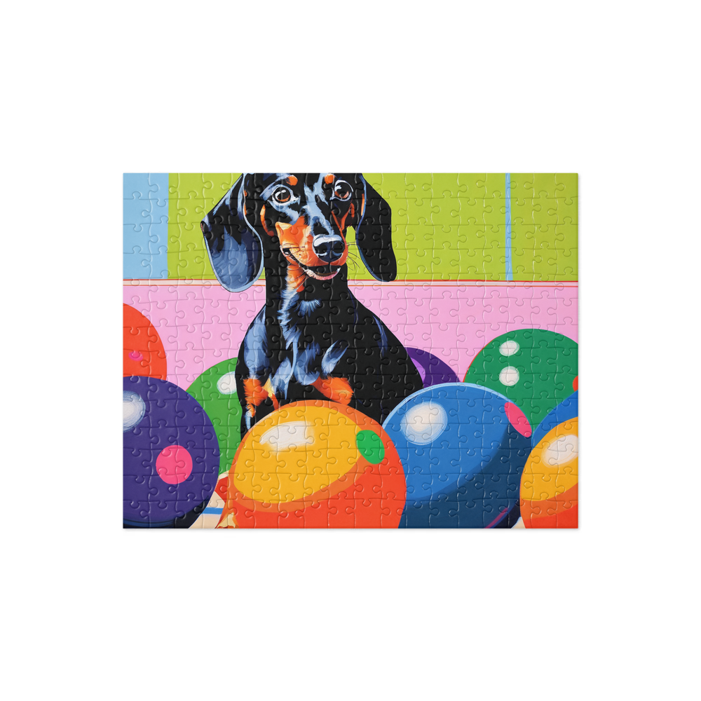 PugMug Custom Black Dachshund Jigsaw Puzzle