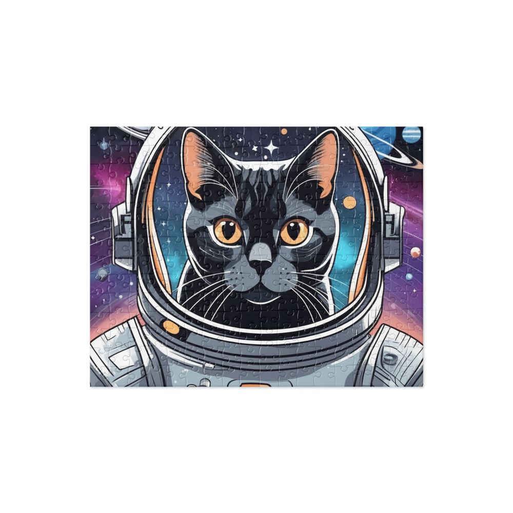 PugMug Custom Black American Shorthair Cat Jigsaw Puzzle