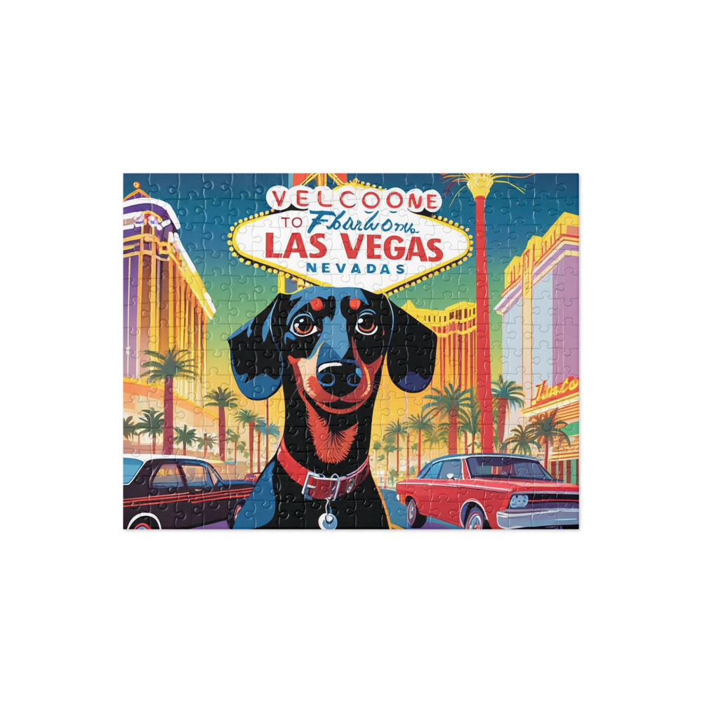 PugMug Custom Black Dachshund Jigsaw Puzzle