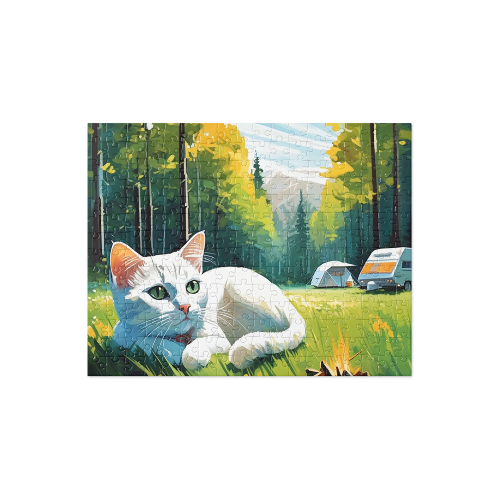 PugMug Custom White Companion Cat Jigsaw Puzzle