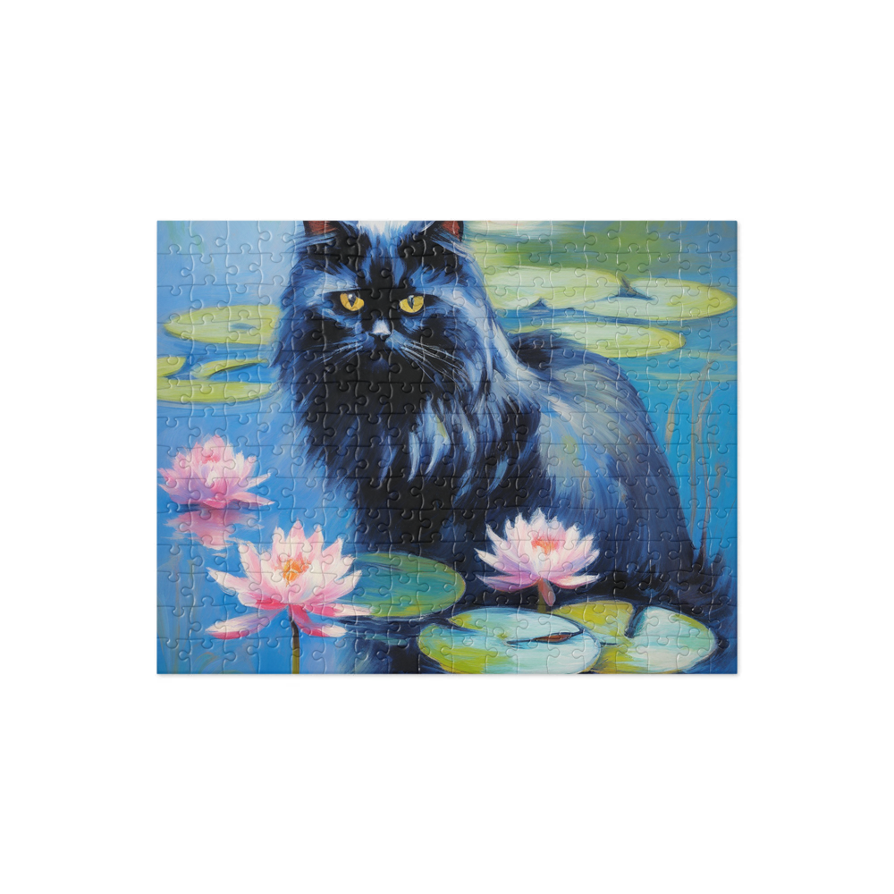 PugMug Custom Black Persian Cat Jigsaw Puzzle