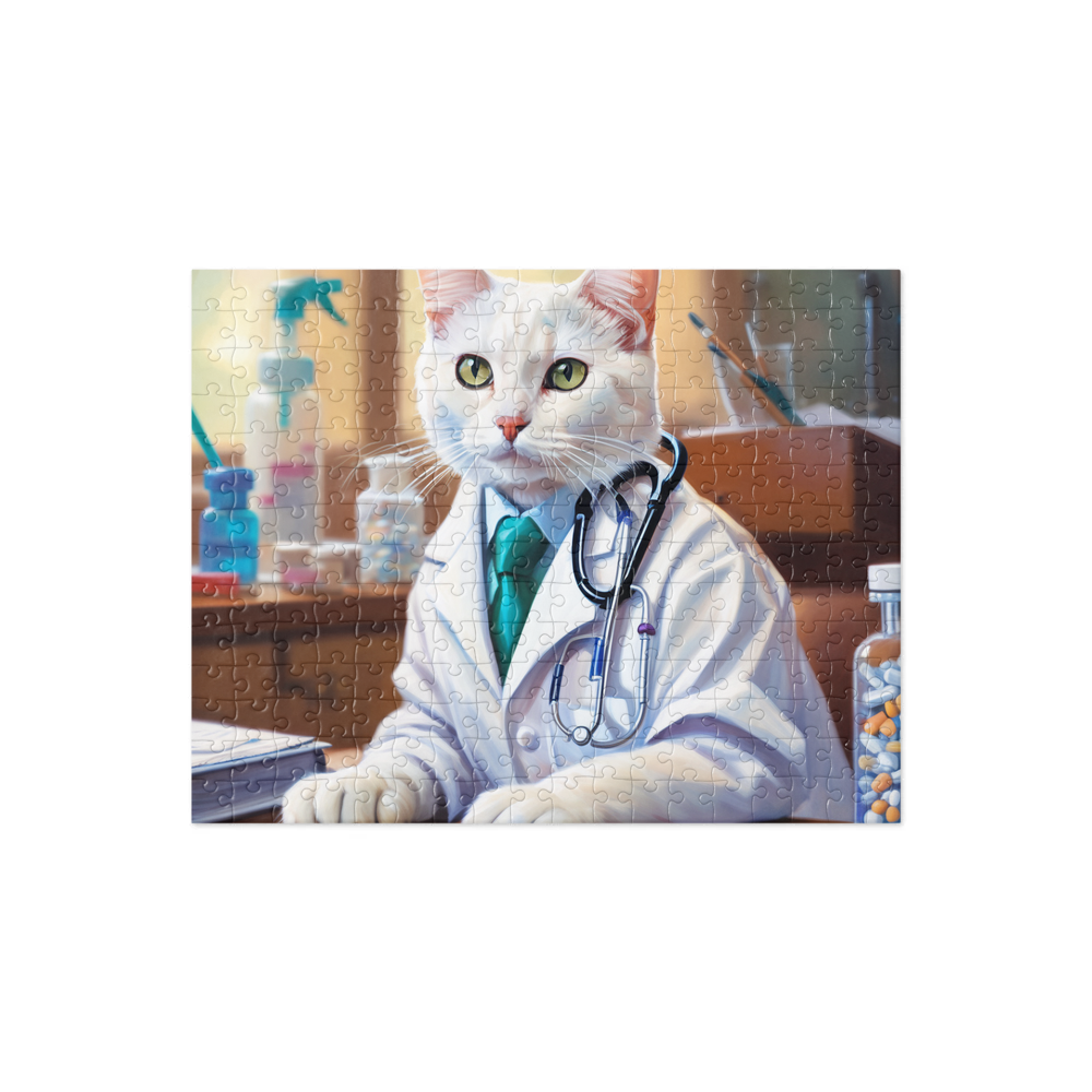 PugMug Custom White Companion Cat Jigsaw Puzzle