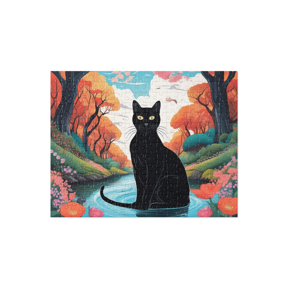 PugMug Custom Black Companion Cat Jigsaw Puzzle