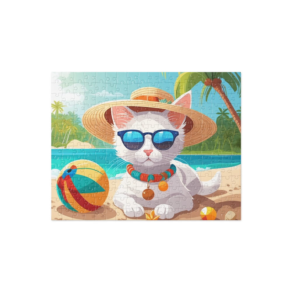 PugMug Custom White Companion Cat Jigsaw Puzzle