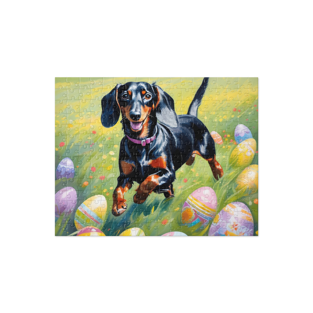 PugMug Custom Black Dachshund Jigsaw Puzzle