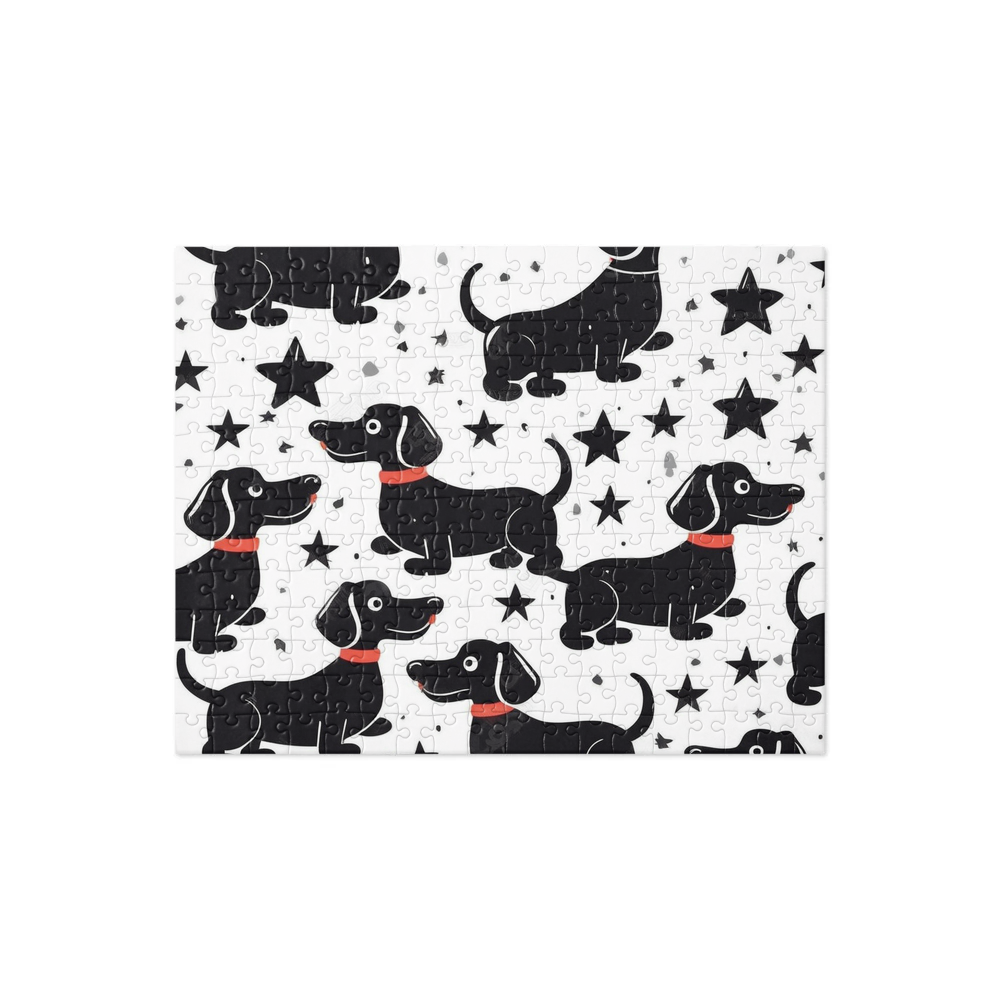 PugMug Custom Black Dachshund Jigsaw Puzzle
