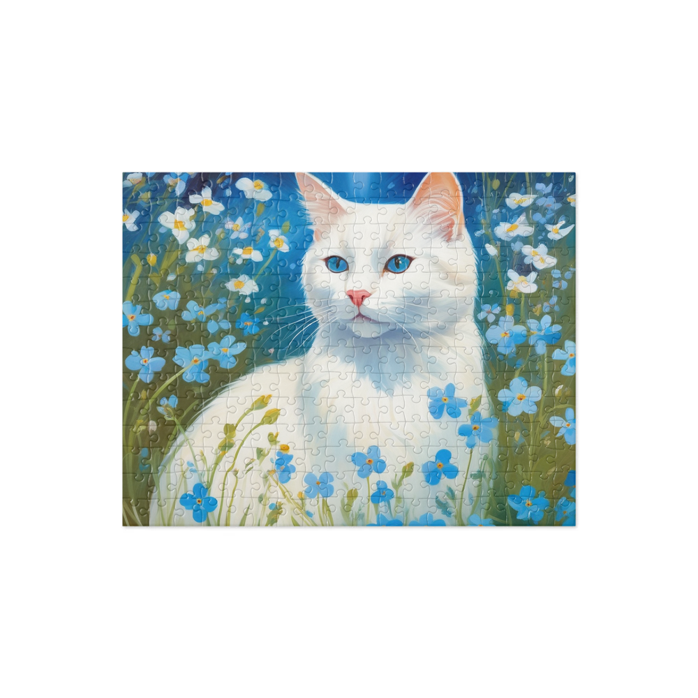 PugMug Custom White Companion Cat Jigsaw Puzzle