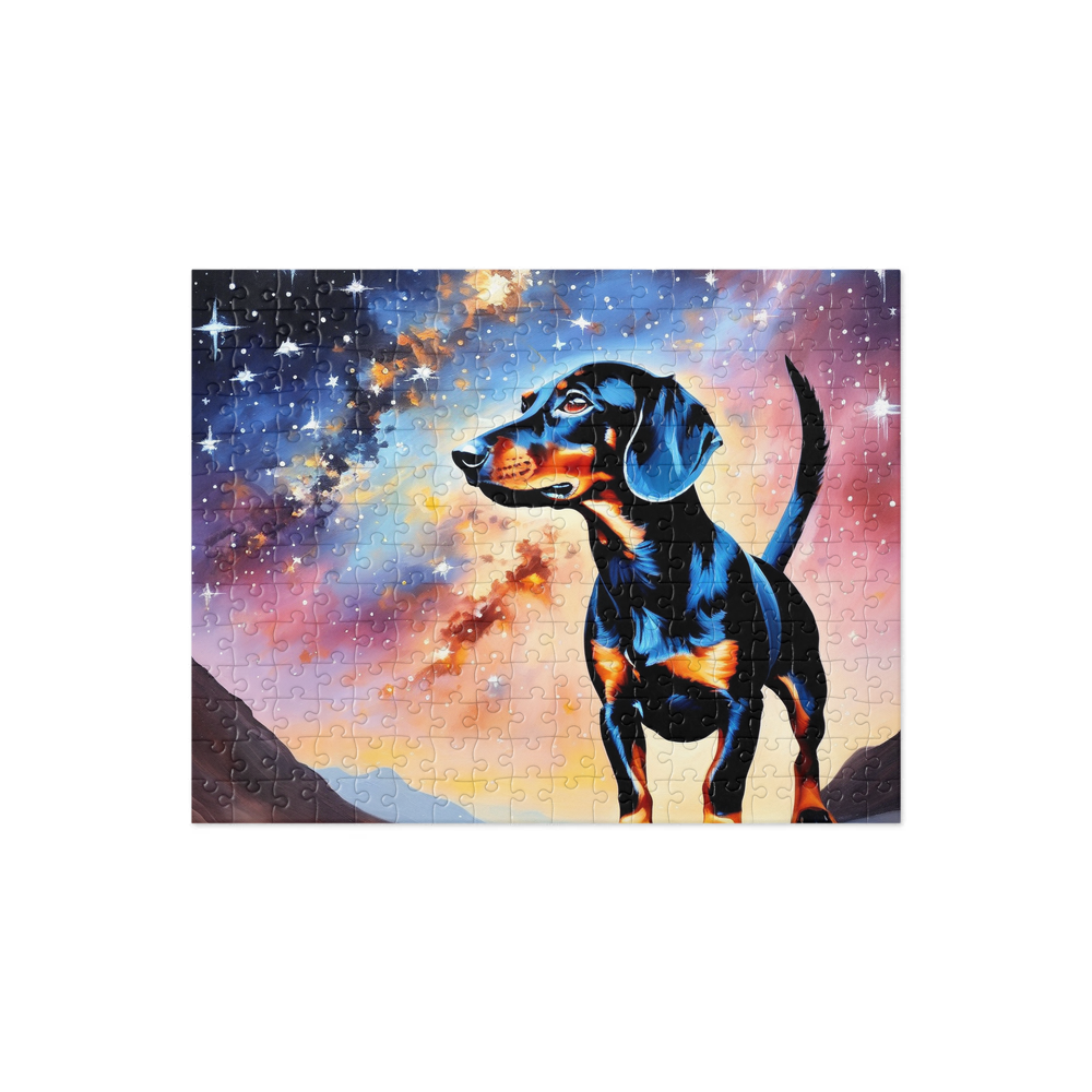 PugMug Custom Black Dachshund Jigsaw Puzzle