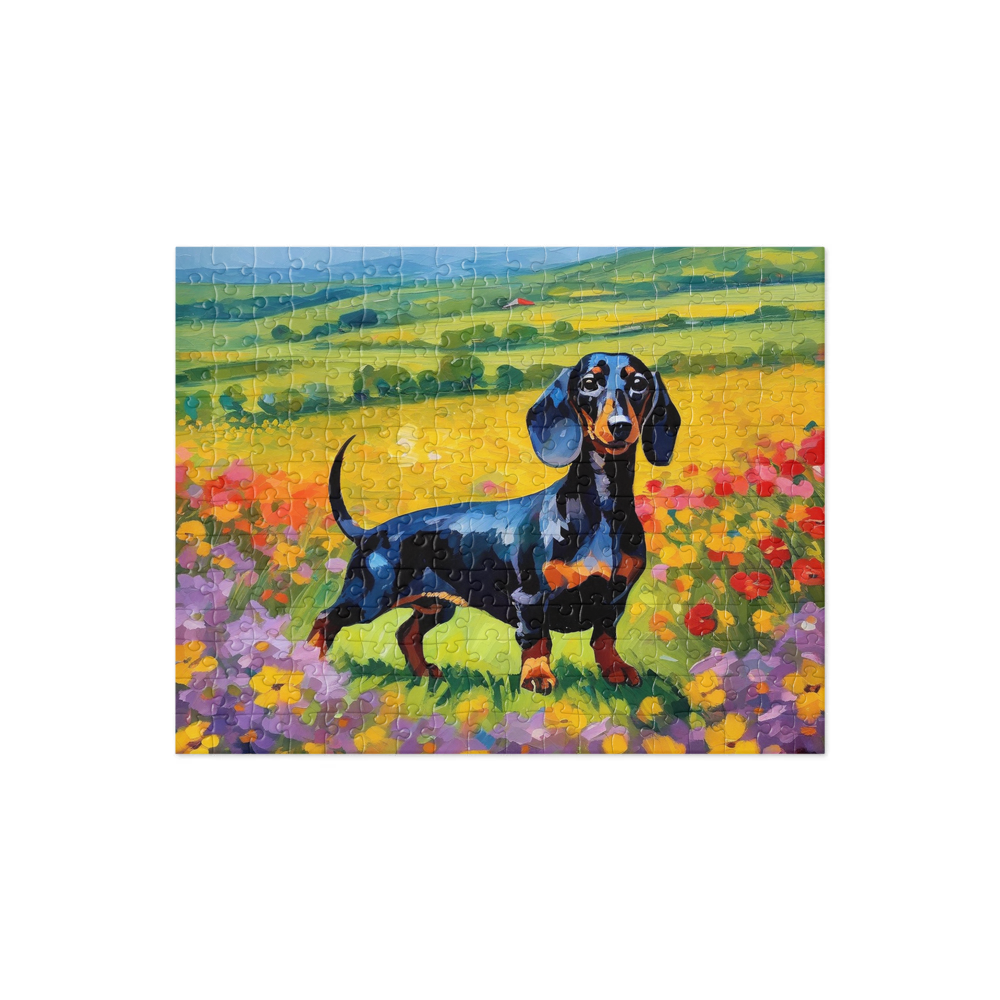 PugMug Custom Black Dachshund Jigsaw Puzzle