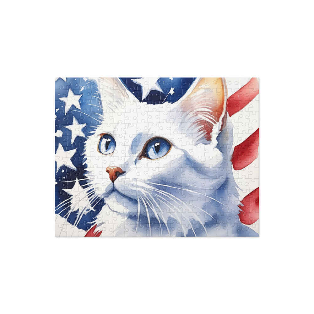 PugMug Custom White Companion Cat Jigsaw Puzzle
