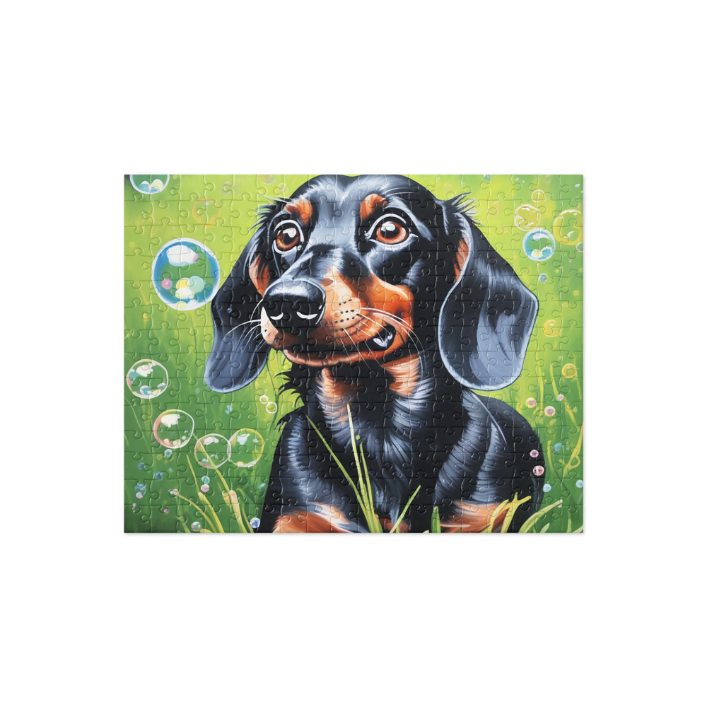 PugMug Custom Black Dachshund Jigsaw Puzzle