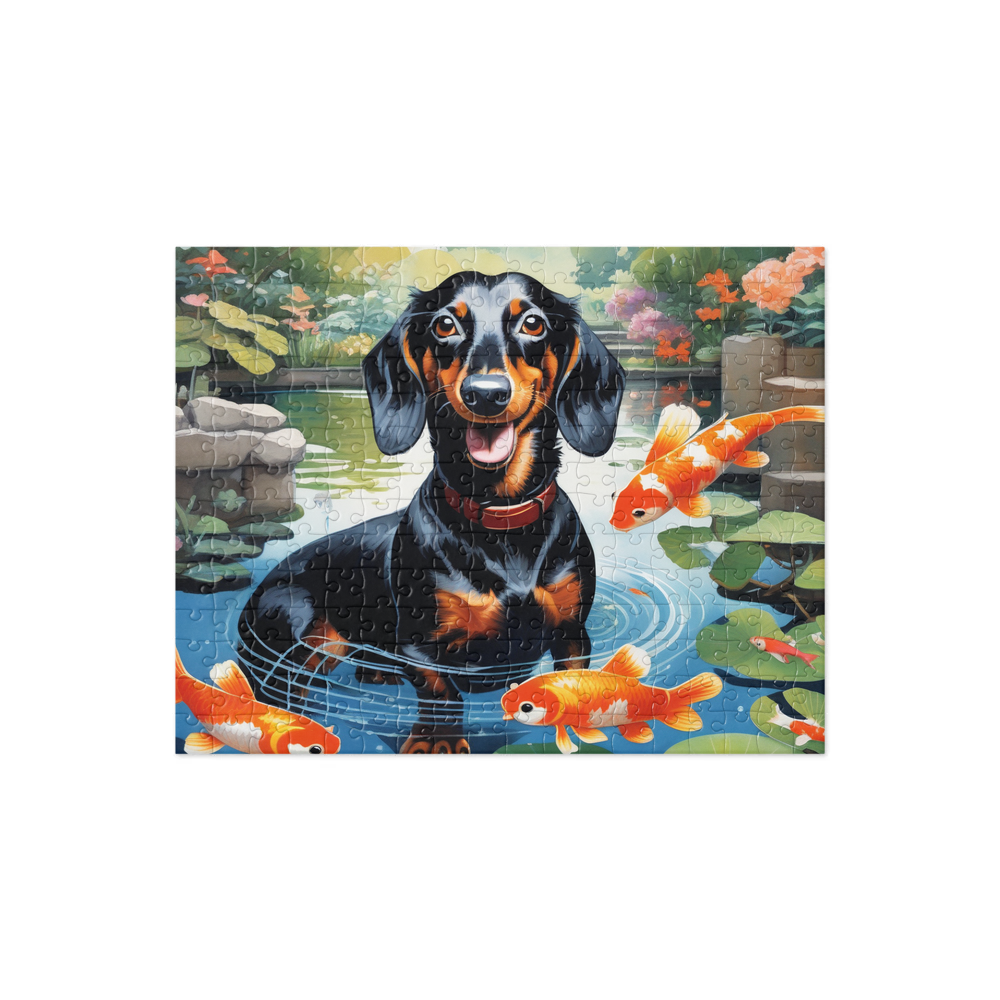 PugMug Custom Black Dachshund Jigsaw Puzzle