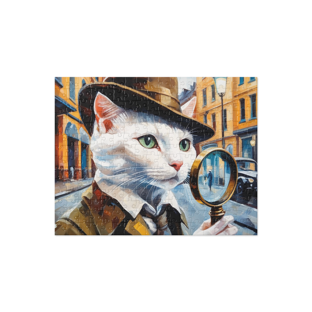 PugMug Custom White Companion Cat Jigsaw Puzzle