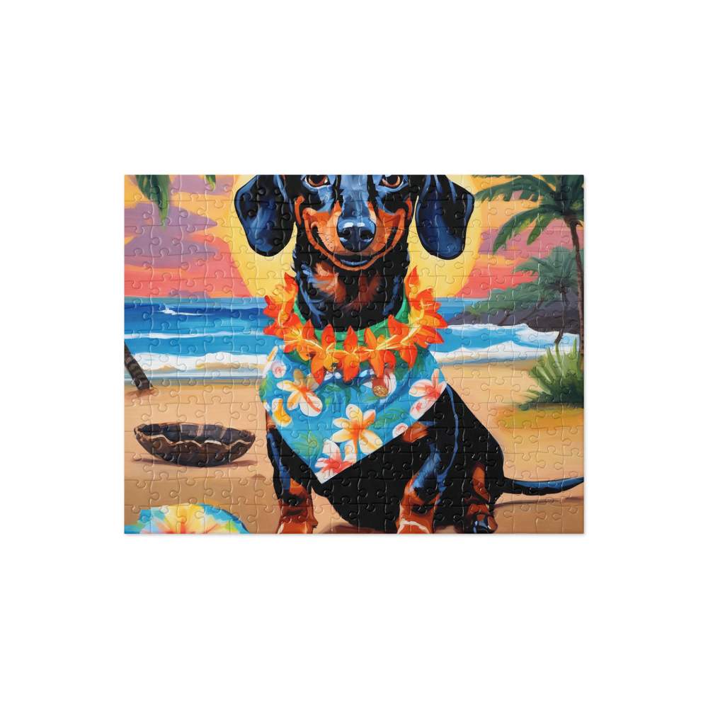 PugMug Custom Black Dachshund Jigsaw Puzzle