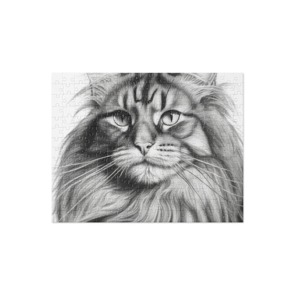 PugMug Custom Tabby Maine Coon Cat Jigsaw Puzzle