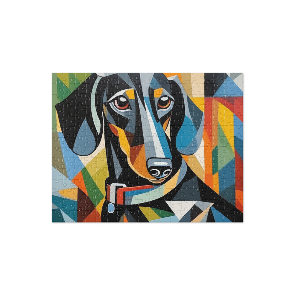 PugMug Custom Black Dachshund Jigsaw Puzzle
