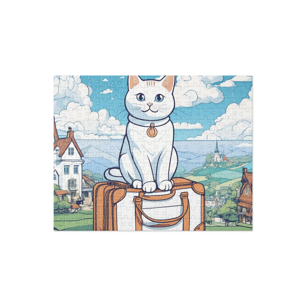 PugMug Custom White Companion Cat Jigsaw Puzzle