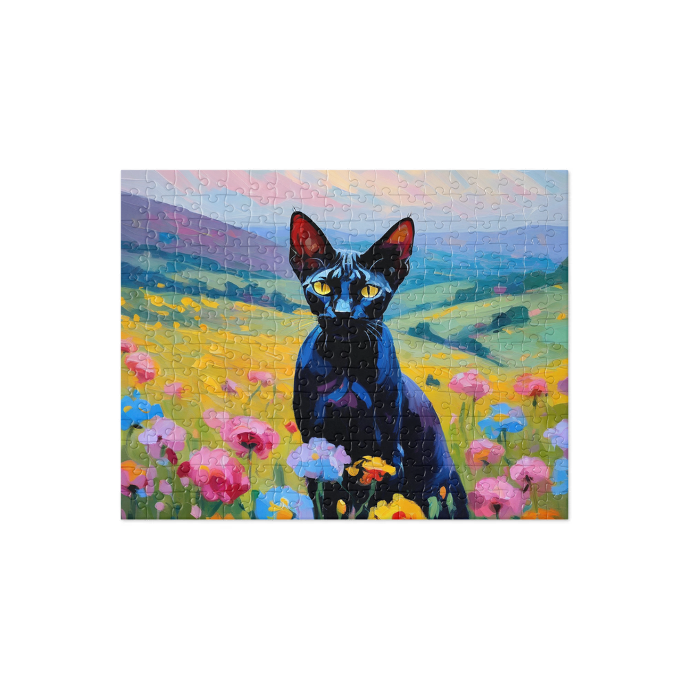 PugMug Custom Black Sphynx Cat Jigsaw Puzzle