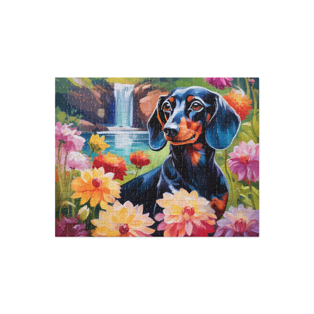 PugMug Custom Black Dachshund Jigsaw Puzzle