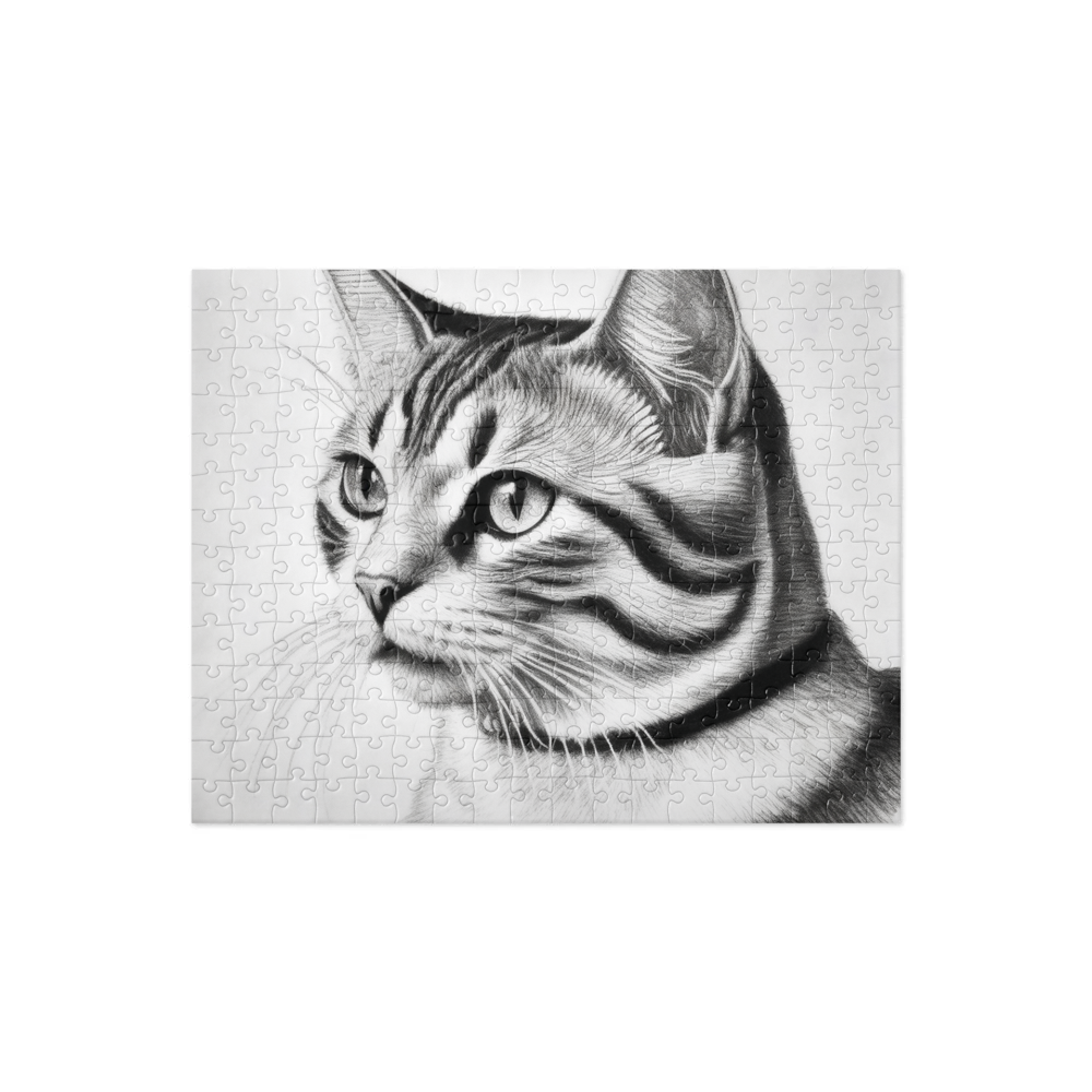 PugMug Custom White American Shorthair Cat Jigsaw Puzzle