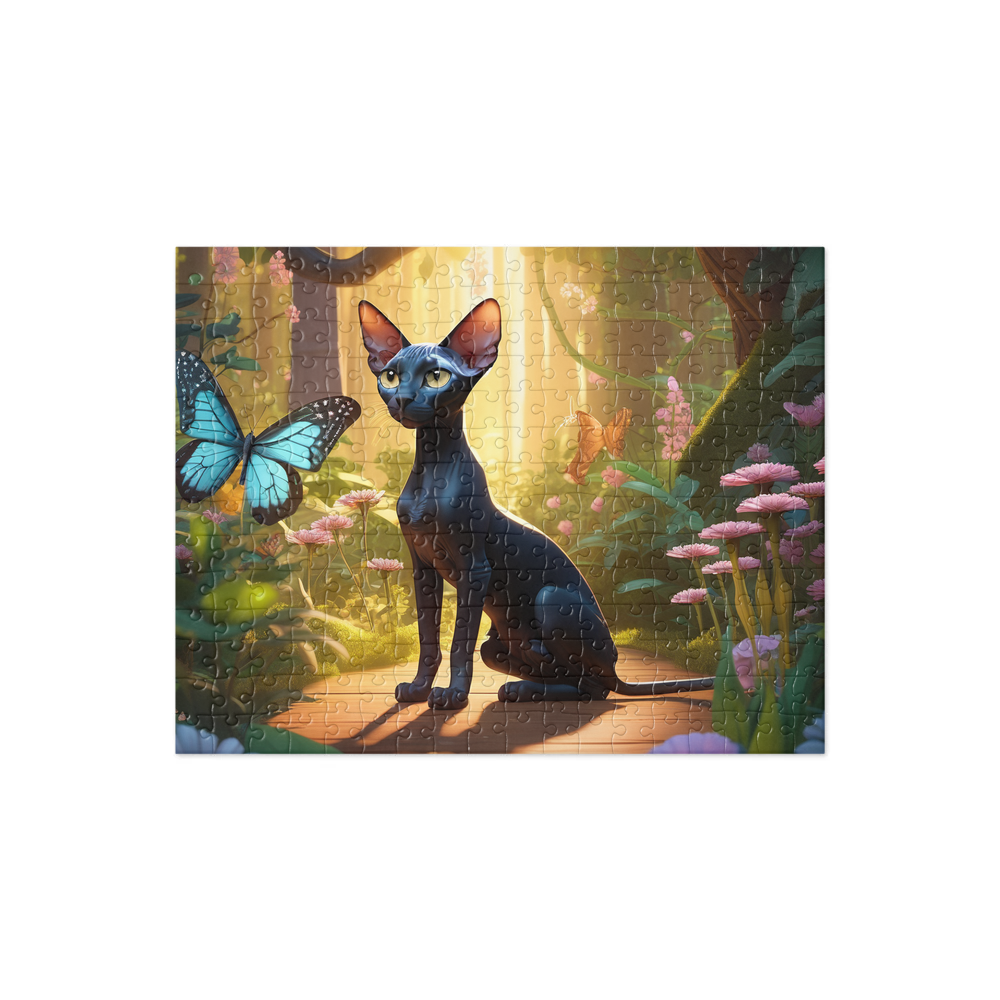 PugMug Custom Black Sphynx Cat Jigsaw Puzzle