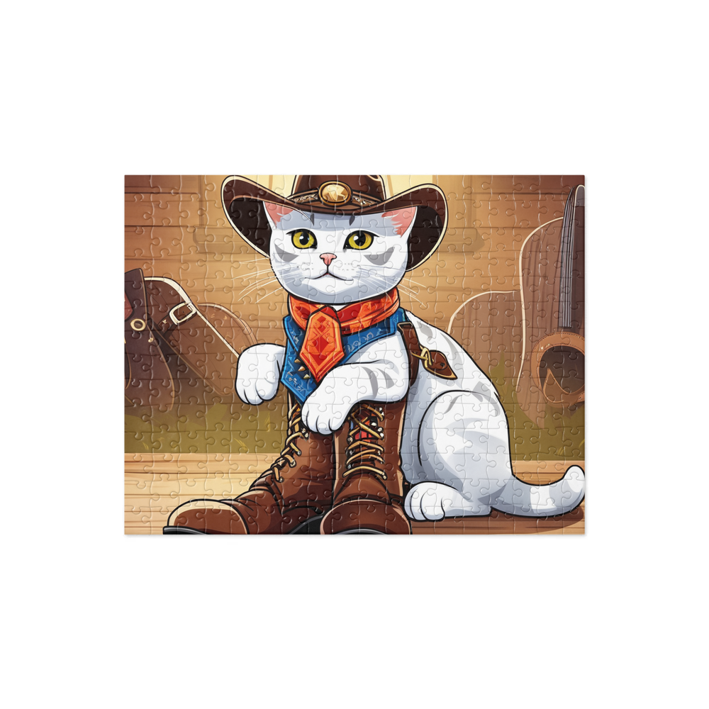 PugMug Custom White American Shorthair Cat Jigsaw Puzzle
