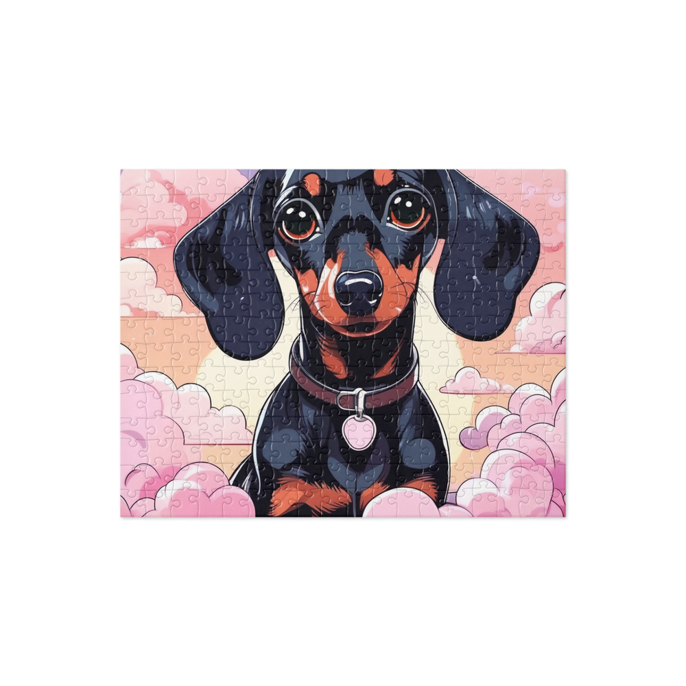 PugMug Custom Black Dachshund Jigsaw Puzzle