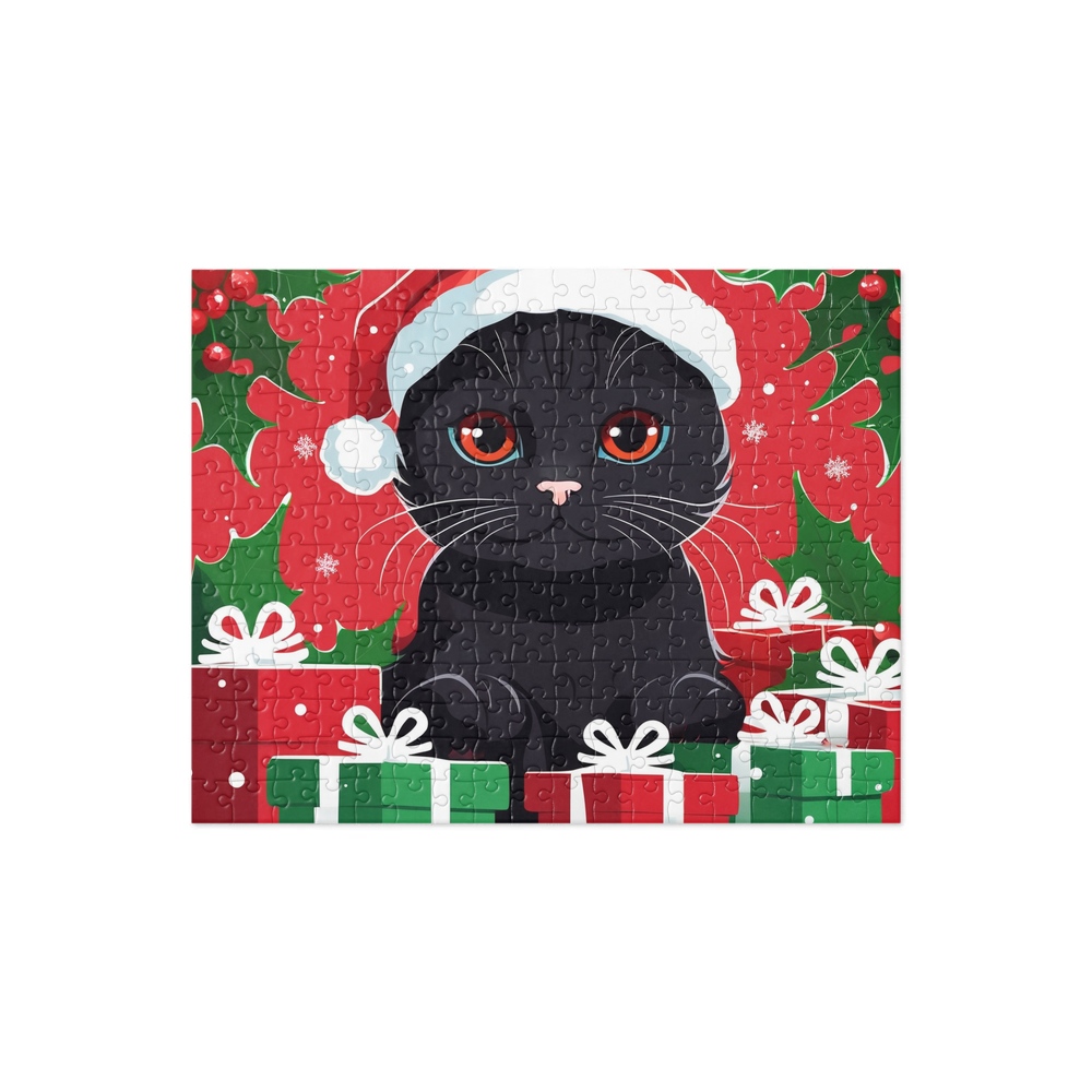 PugMug Custom Black Scottish Fold Cat Jigsaw Puzzle
