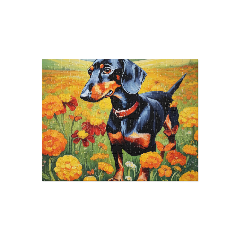 PugMug Custom Black Dachshund Jigsaw Puzzle