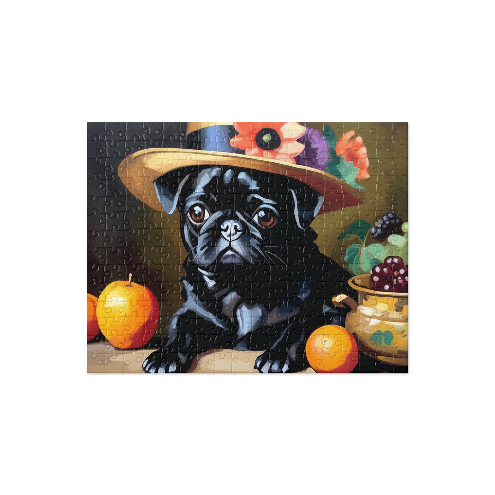 PugMug Custom Black Pug Jigsaw Puzzle