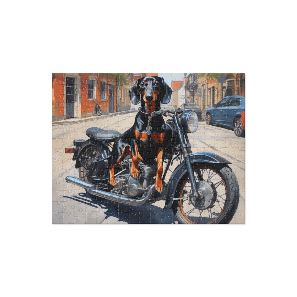 PugMug Custom Black Dachshund Jigsaw Puzzle