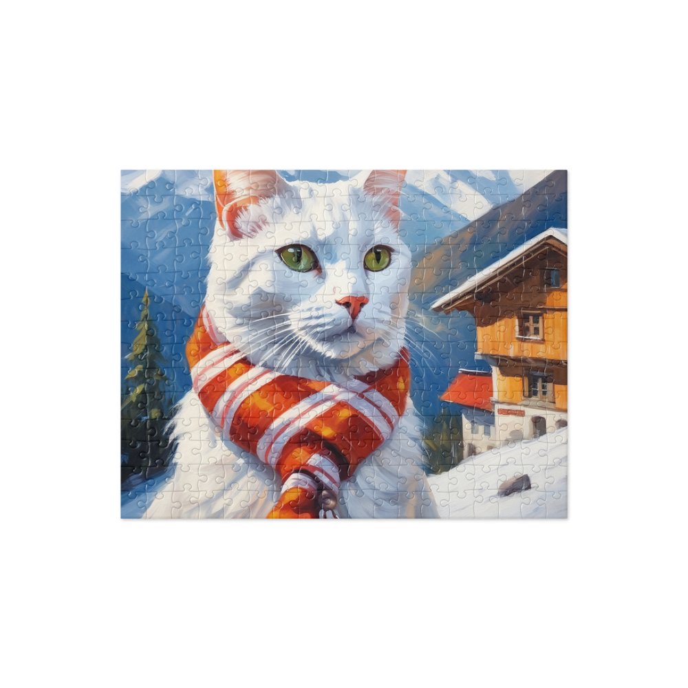 PugMug Custom White Companion Cat Jigsaw Puzzle