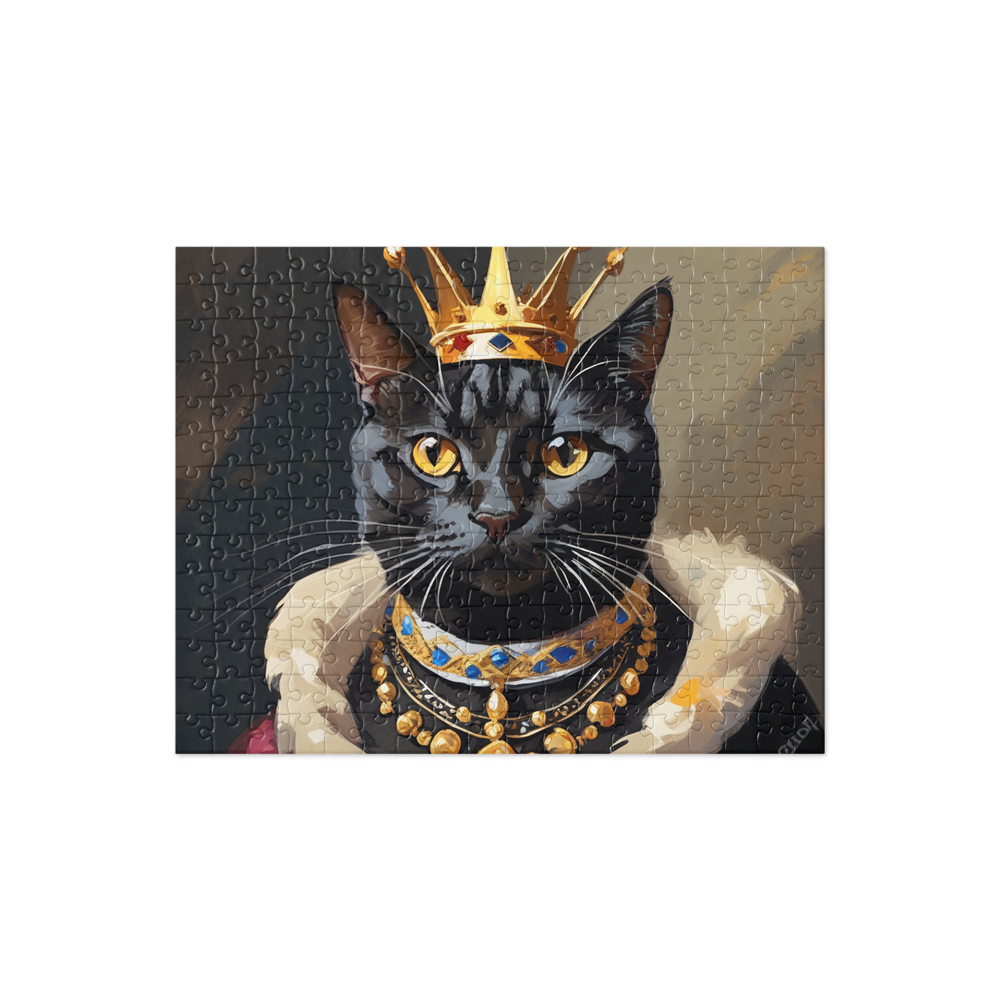 PugMug Custom Black American Shorthair Cat Jigsaw Puzzle