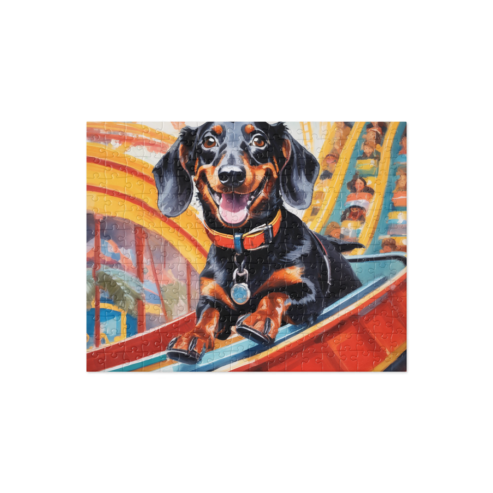 PugMug Custom Black Dachshund Jigsaw Puzzle