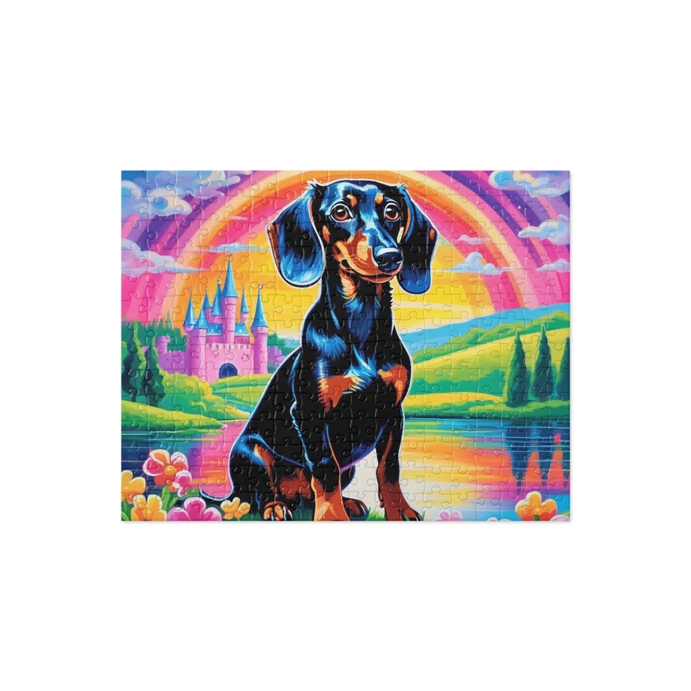 PugMug Custom Black Dachshund Jigsaw Puzzle