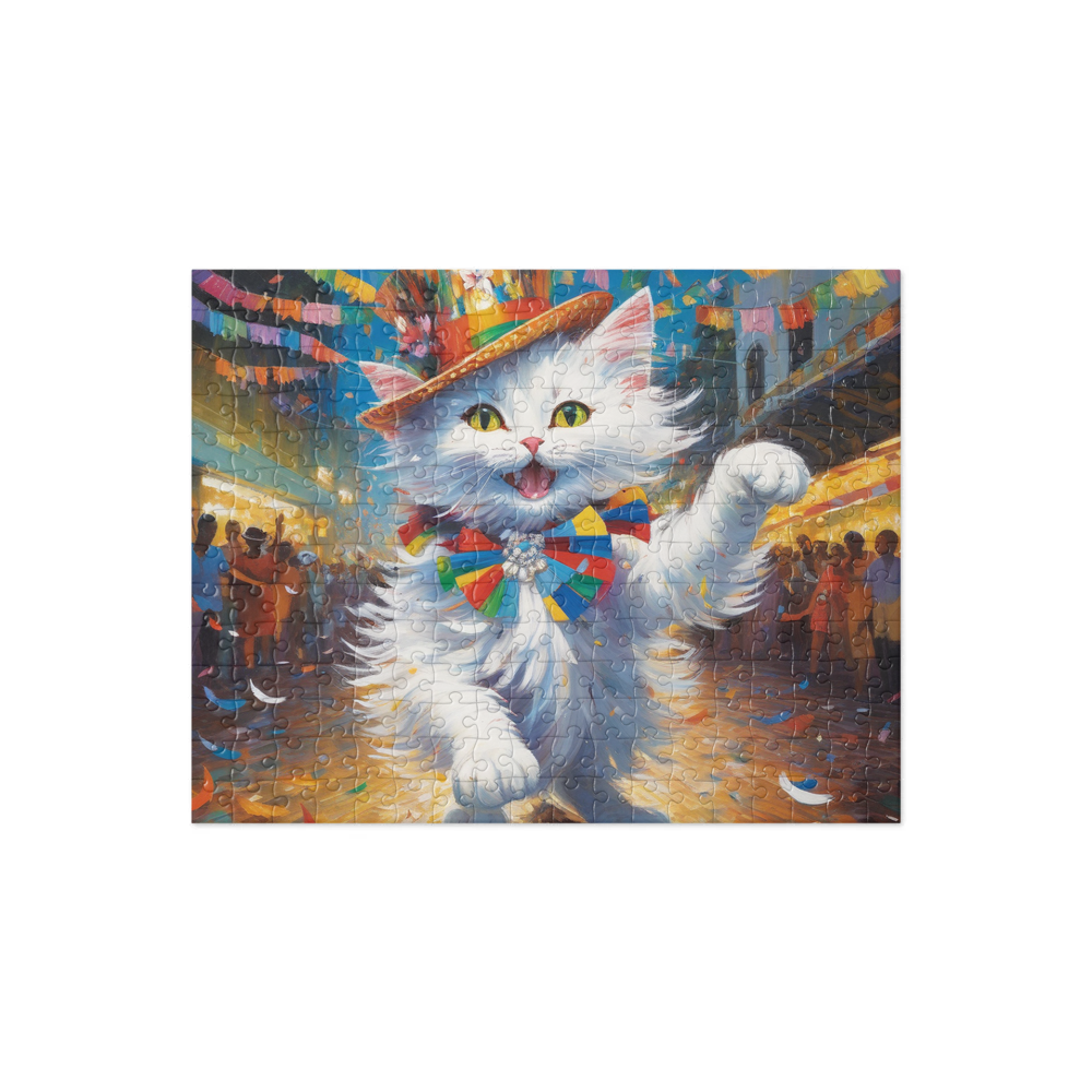 PugMug Custom White Companion Cat Jigsaw Puzzle