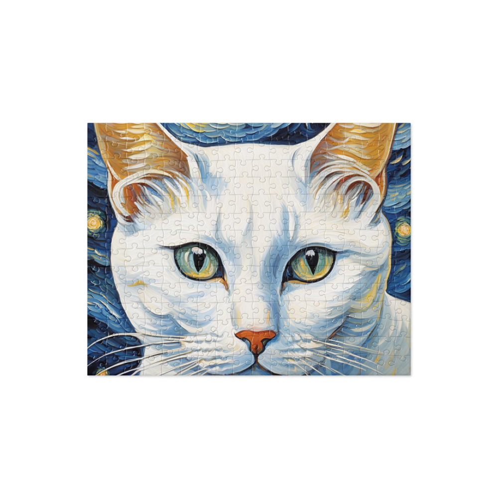 PugMug Custom White American Shorthair Cat Jigsaw Puzzle