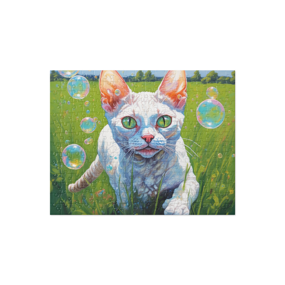 PugMug Custom White Devon Rex Cat Jigsaw Puzzle