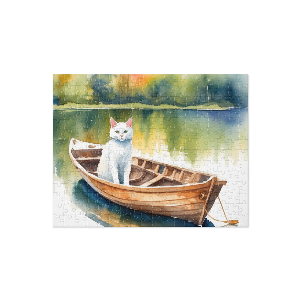 PugMug Custom White Companion Cat Jigsaw Puzzle