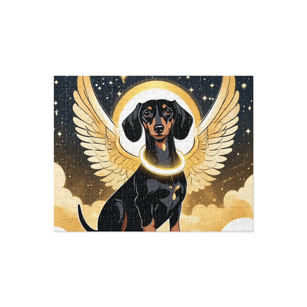 PugMug Custom Black Dachshund Jigsaw Puzzle