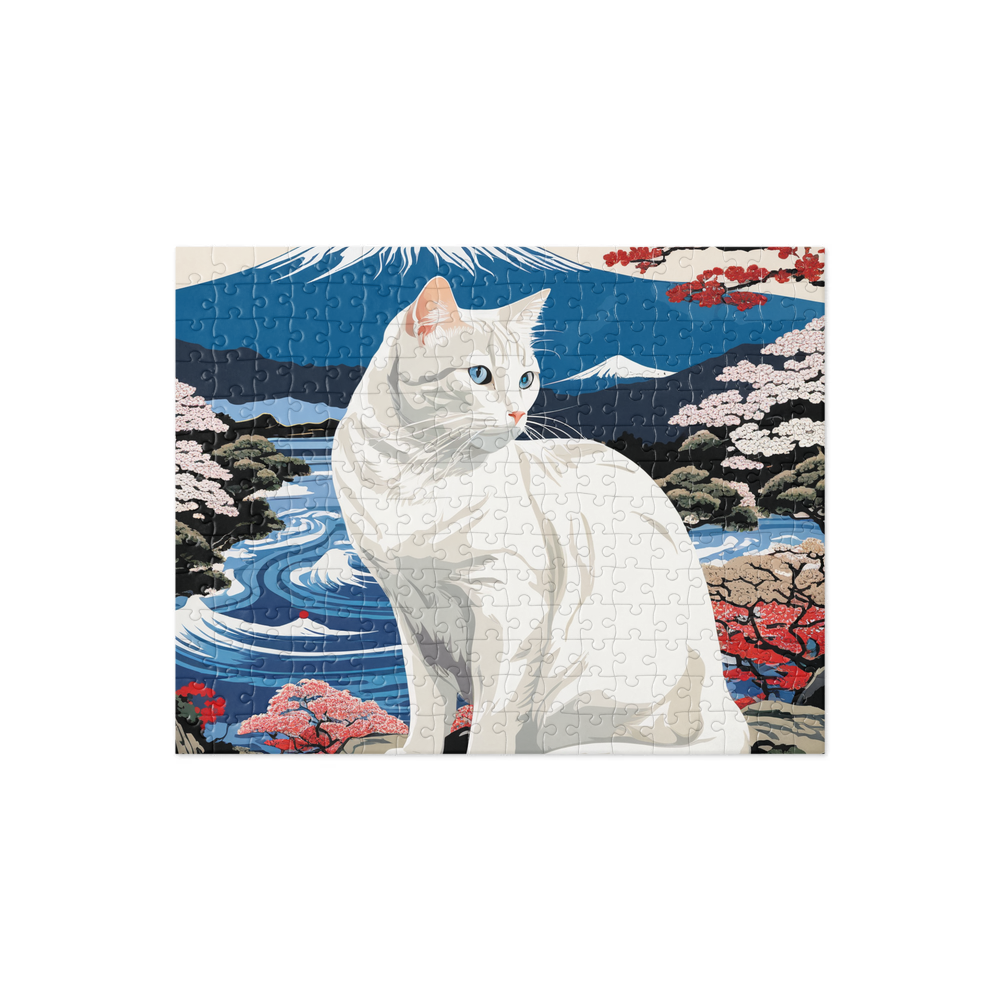 PugMug Custom White Companion Cat Jigsaw Puzzle