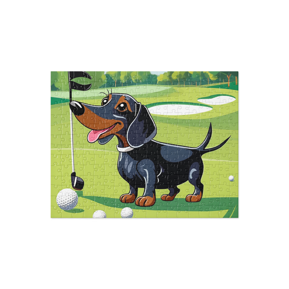 PugMug Custom Black Dachshund Jigsaw Puzzle