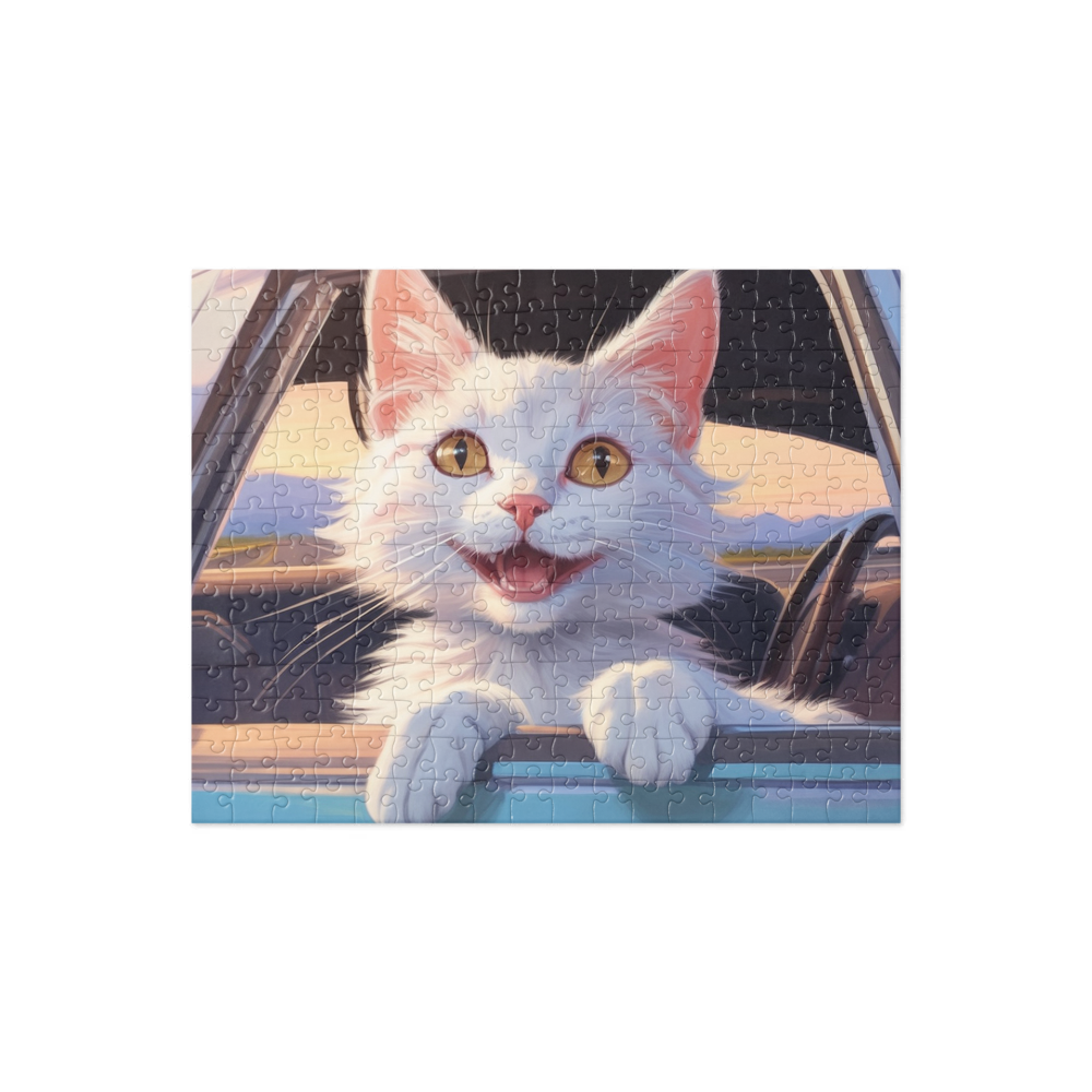 PugMug Custom White Companion Cat Jigsaw Puzzle