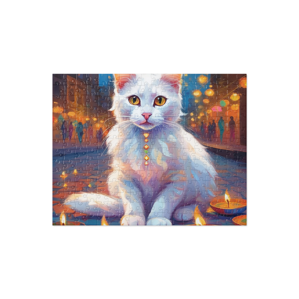 PugMug Custom White Companion Cat Jigsaw Puzzle