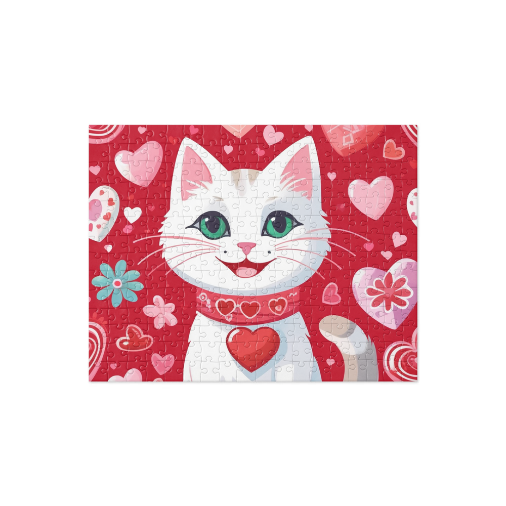 PugMug Custom White Companion Cat Jigsaw Puzzle